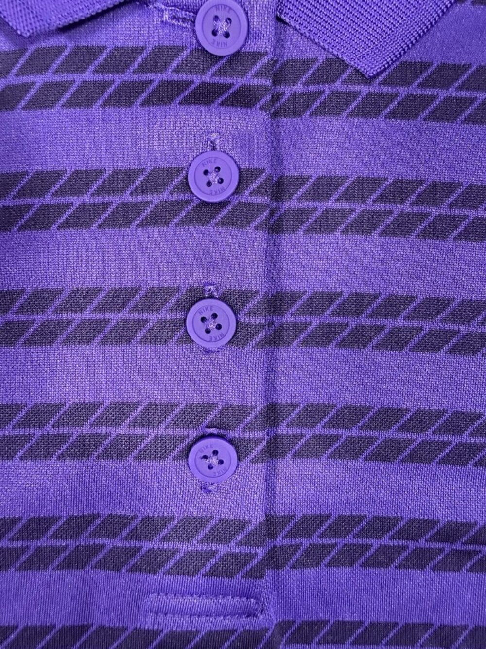 New Nike Dri-FIT Polo Shirt Women's Medium Purple Striped Football FJ9573 546 - Picture 4 of 14
